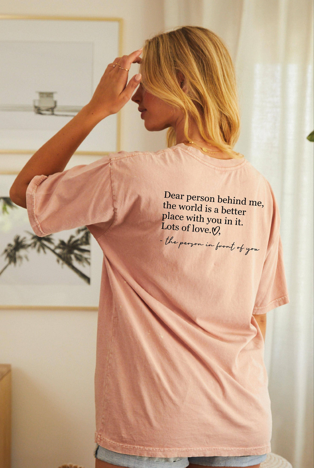 Pink Dear Person Behind Me tee