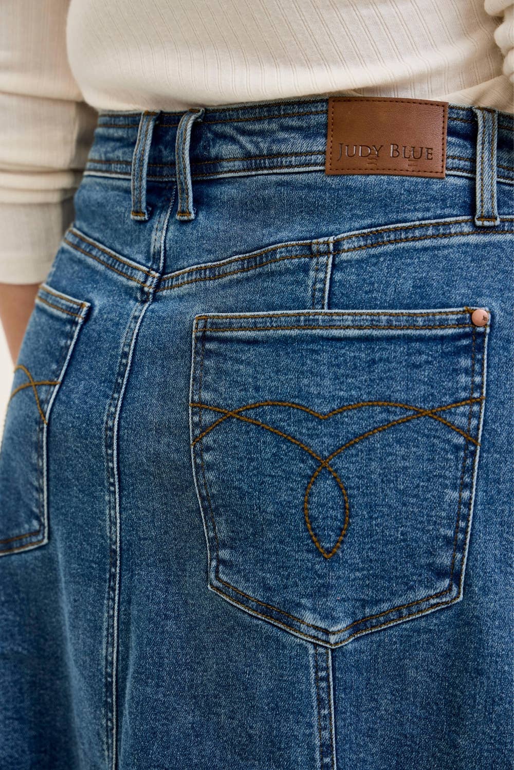 High Waisted Lasso Skirt Medium Stone (Plus) - Judy Blue