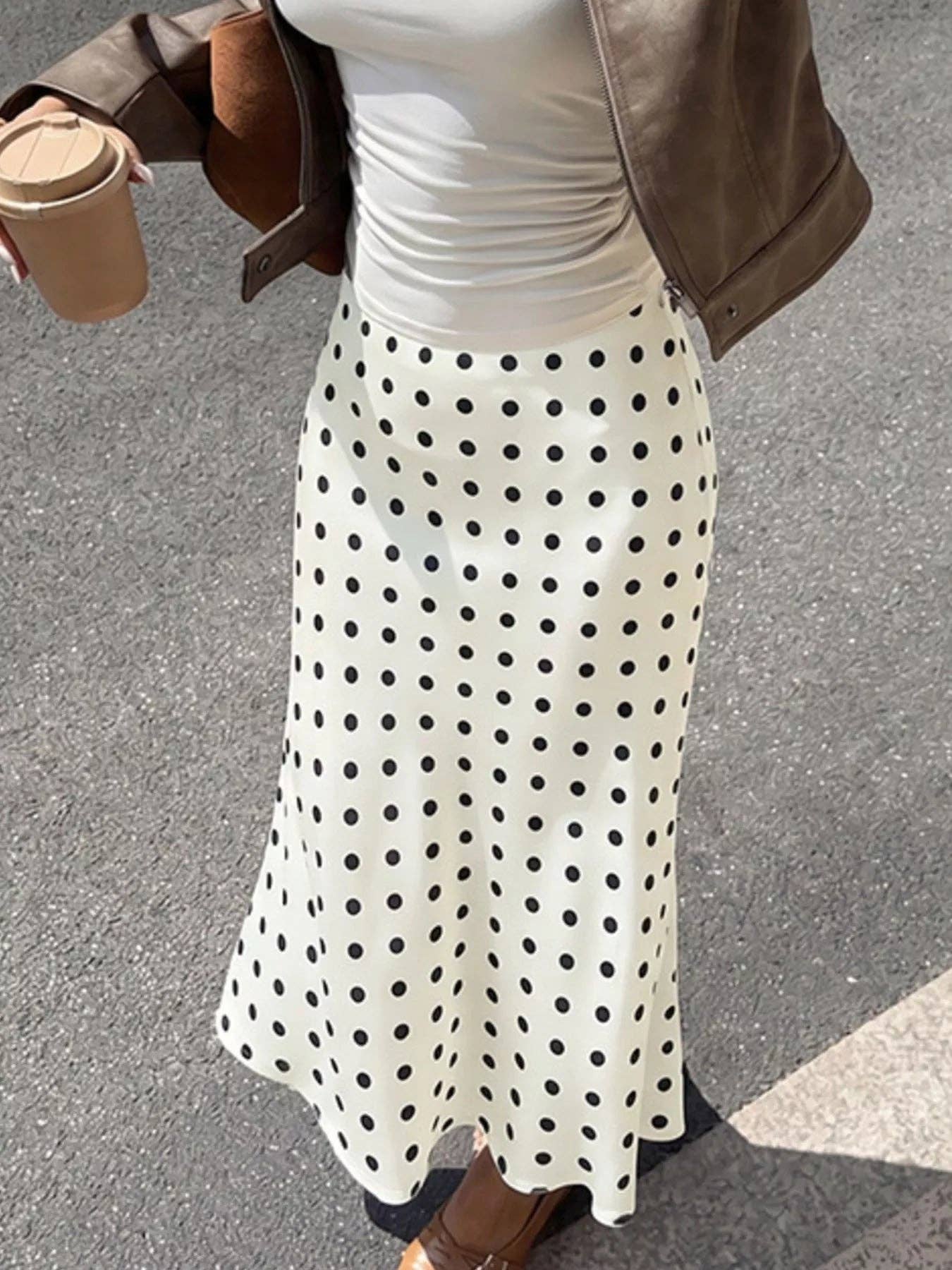 Polka Dot Midi Skirt