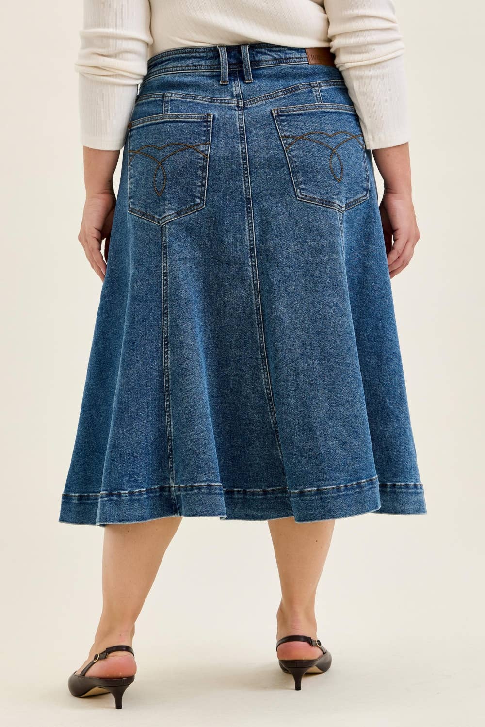 High Waisted Lasso Skirt Medium Stone (Plus) - Judy Blue