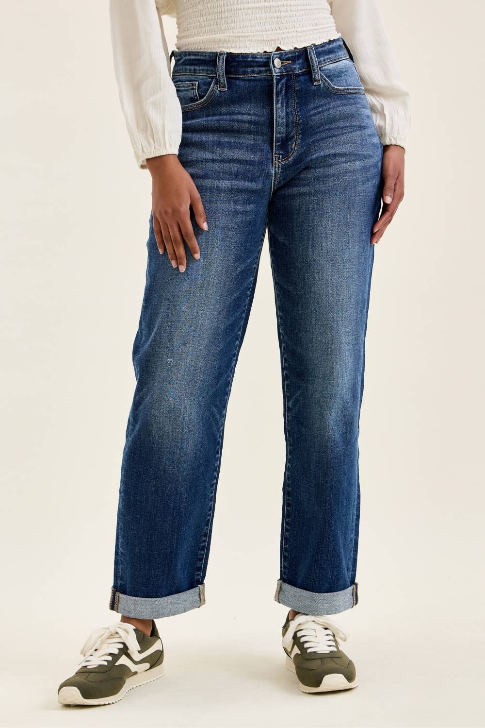 Dark Wash Boyfriend Jeans - Judy Blue
