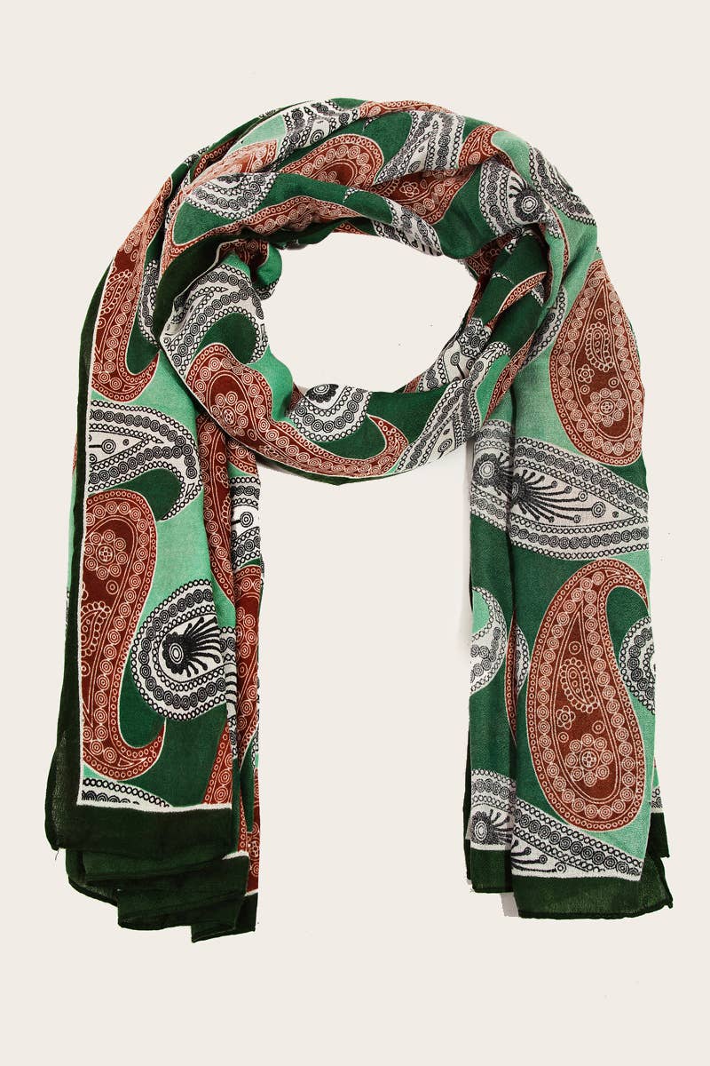 Paisley Print Oblong Scarf