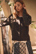 Patchwork Plaid Paneled Midi Skirt