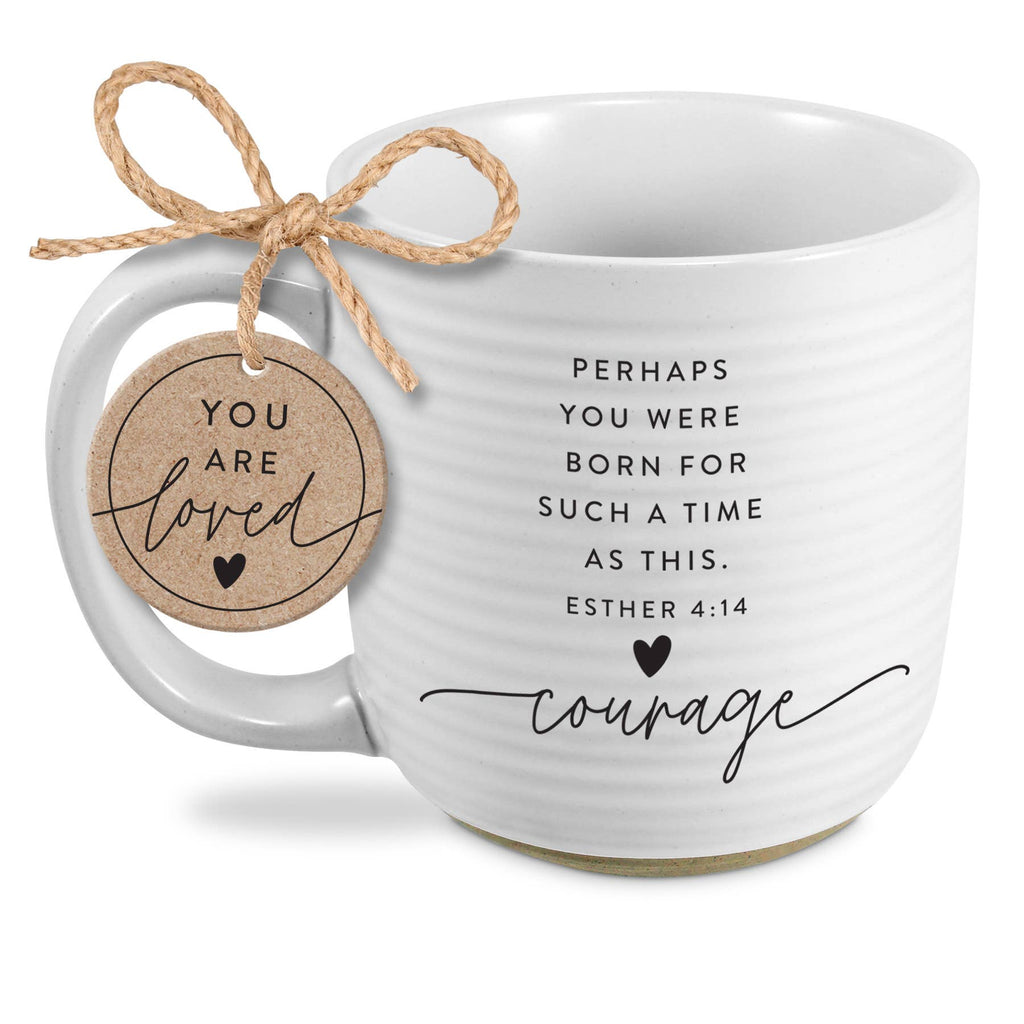 LCP Mug Hold Onto Courage Textured White 20 oz