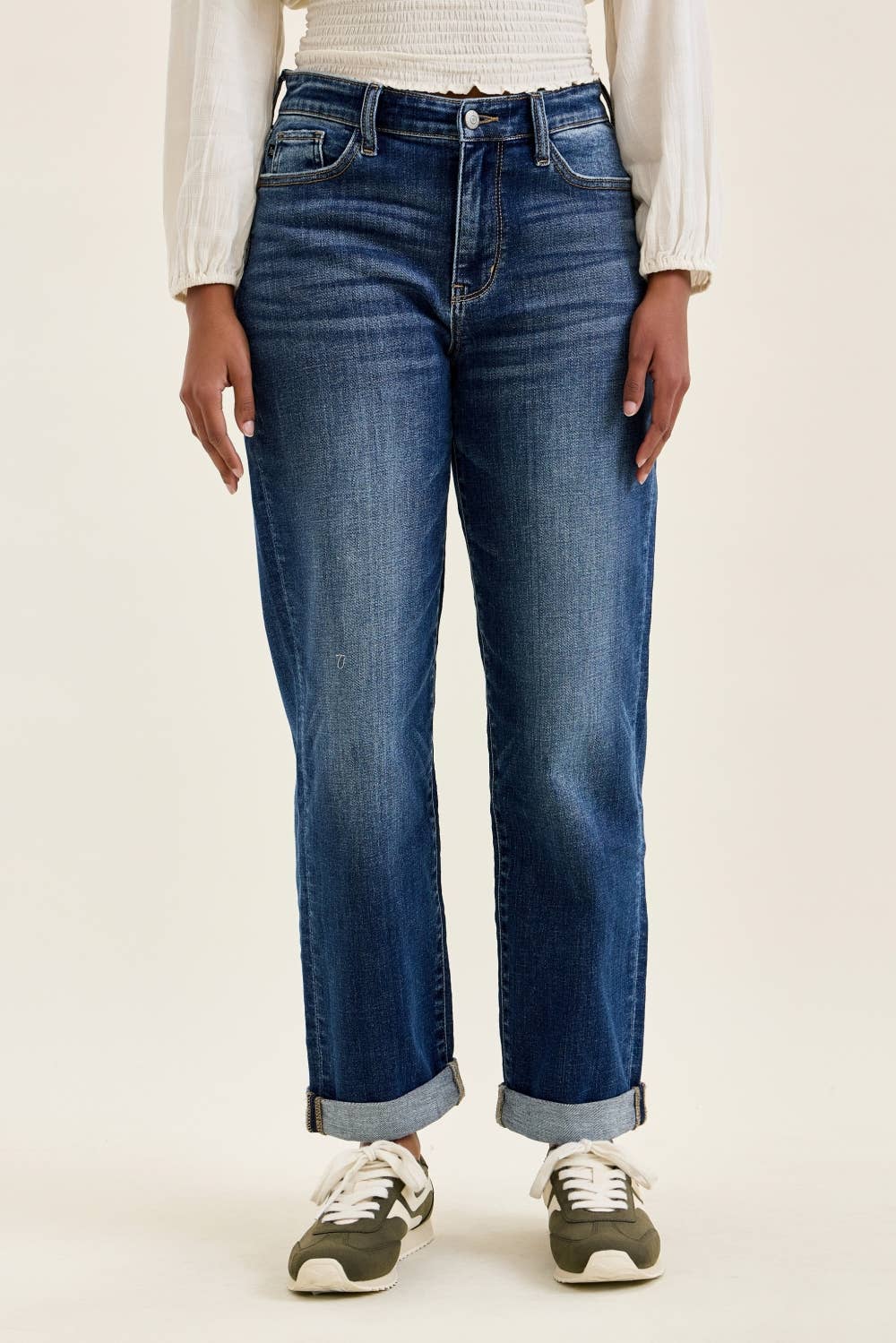 Dark Wash Boyfriend Jeans - Judy Blue