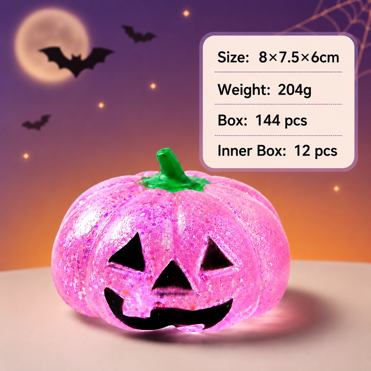 CWMM14280_PUMPKIN SQUISHY STRESS RELIEF FIDGET TOY