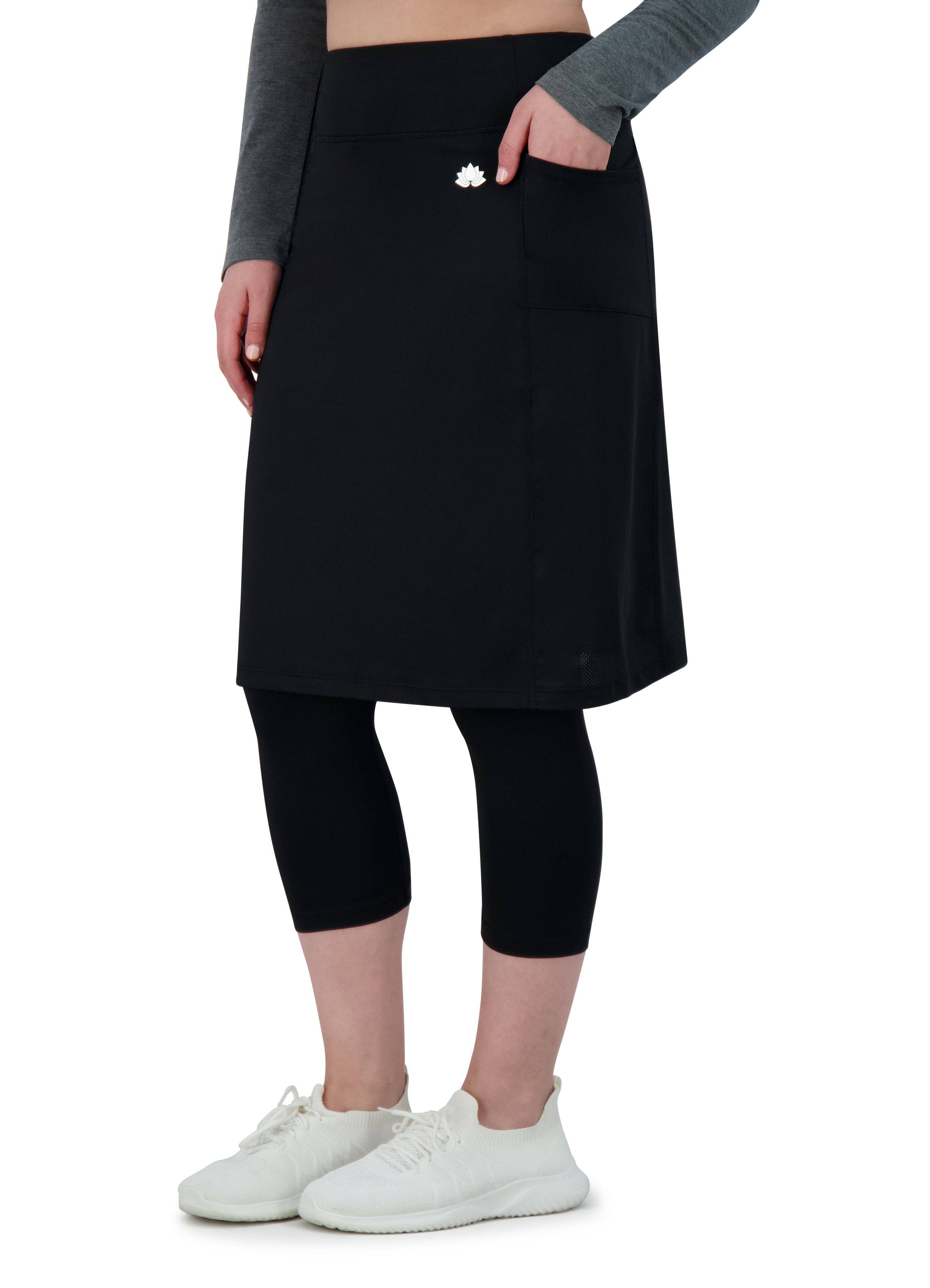 Snoga Sport Skirted Leggings with Double Pockets - Black