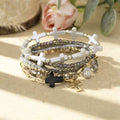 Silver Cross Christian Stackable Bracelets