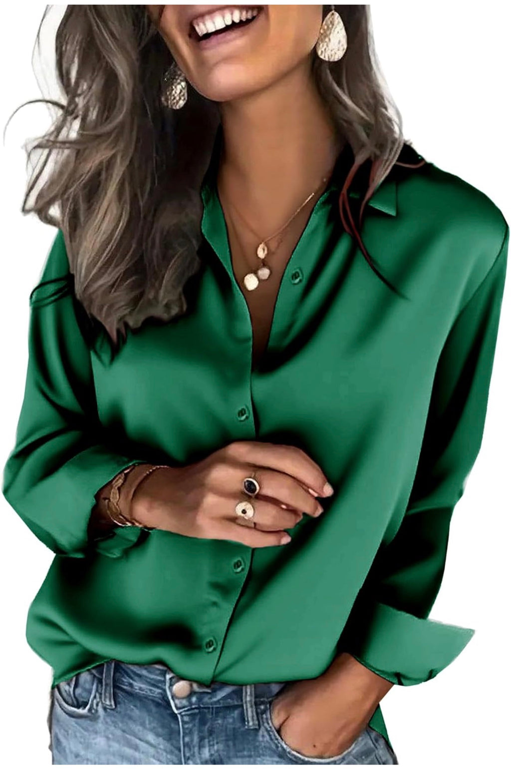 Evergreen Silk Button Down