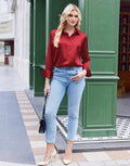 Red Silk Button Down