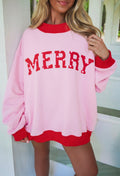 Pink & Red “Merry” Sweatshirt