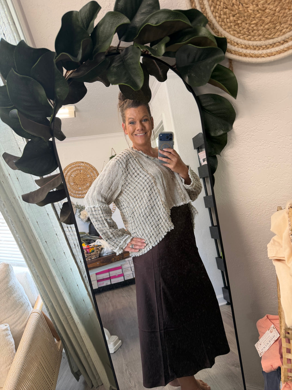 Brown Satin Skirt