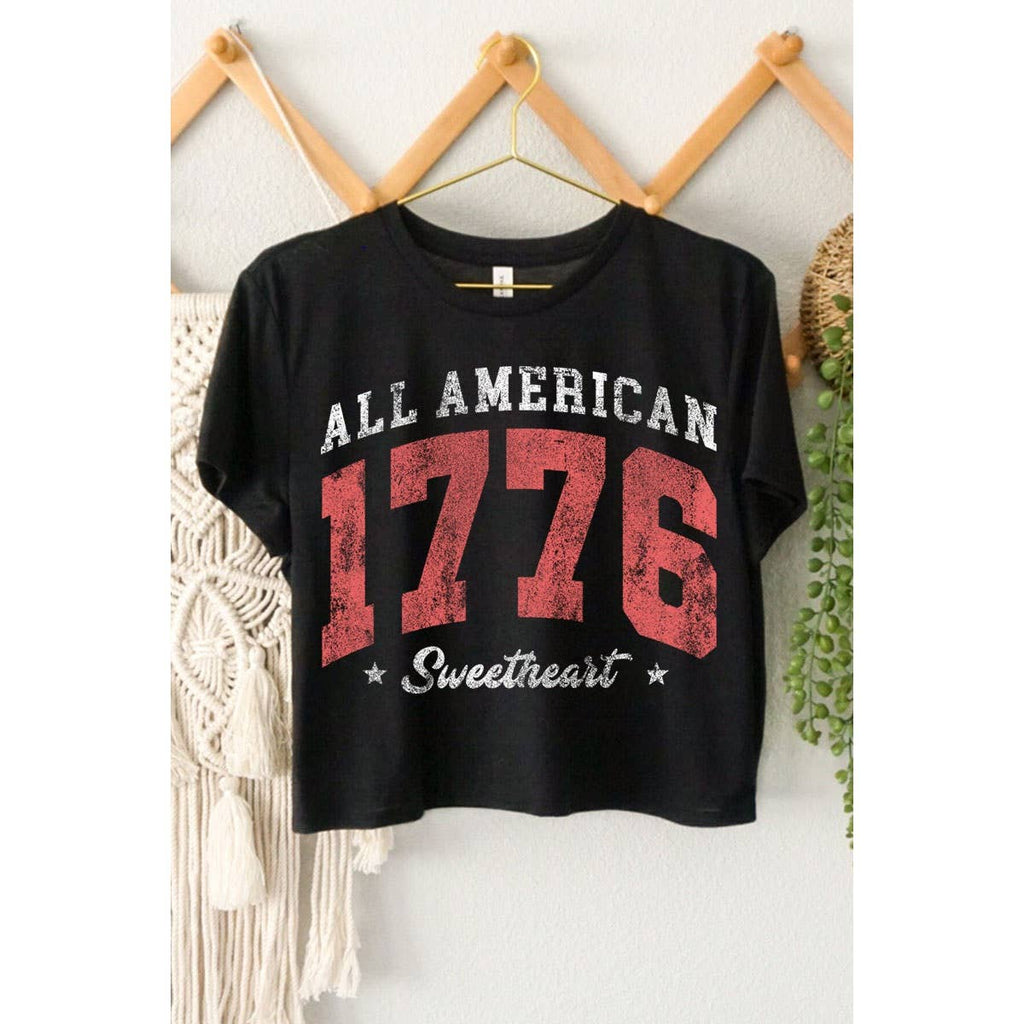 ALL AMERICAN 1776 SWEETHEART GRAPHIC CROP TOP