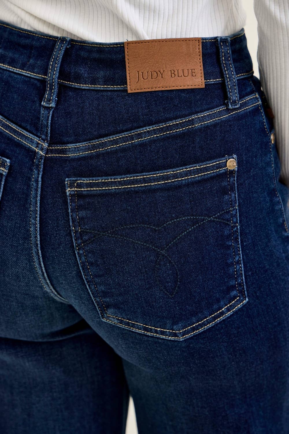 Dark Denim High Waist Retro Wide Jeans - Judy Blue