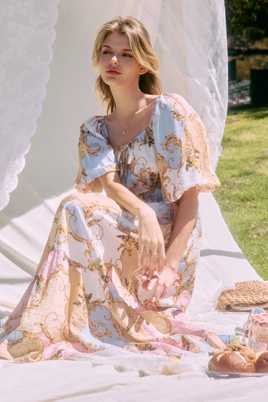 Plus Printed Maxi Dress