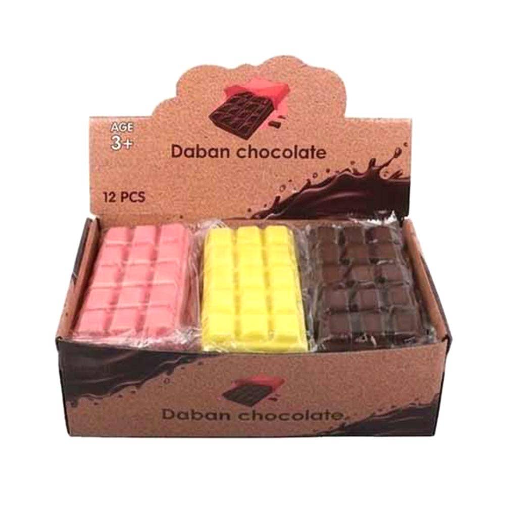 12PCS - Chocolate Bar Squishy Stress Relief Toy