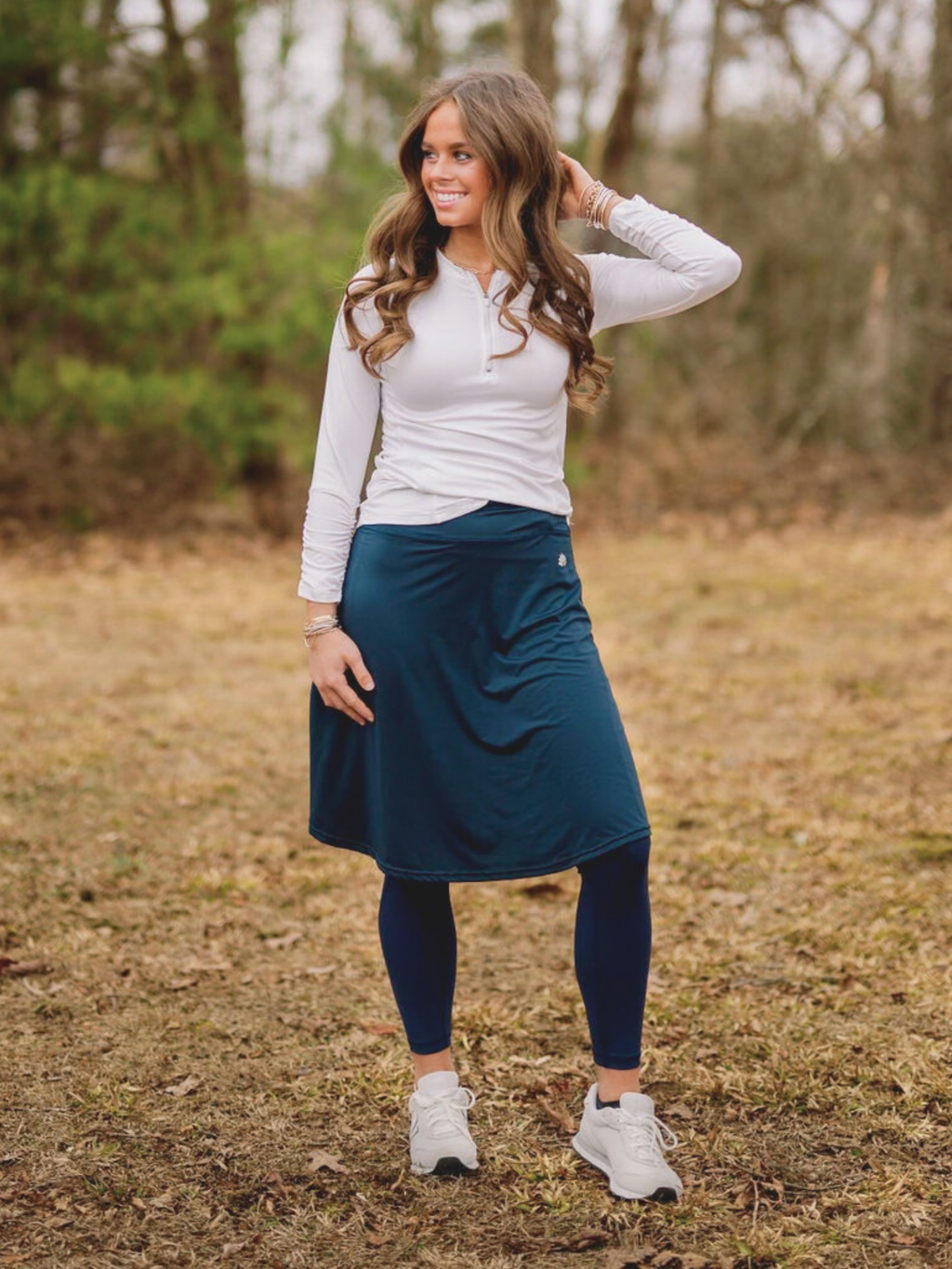 Women's A-Line Lightweight Active Skirt - 22" Navy