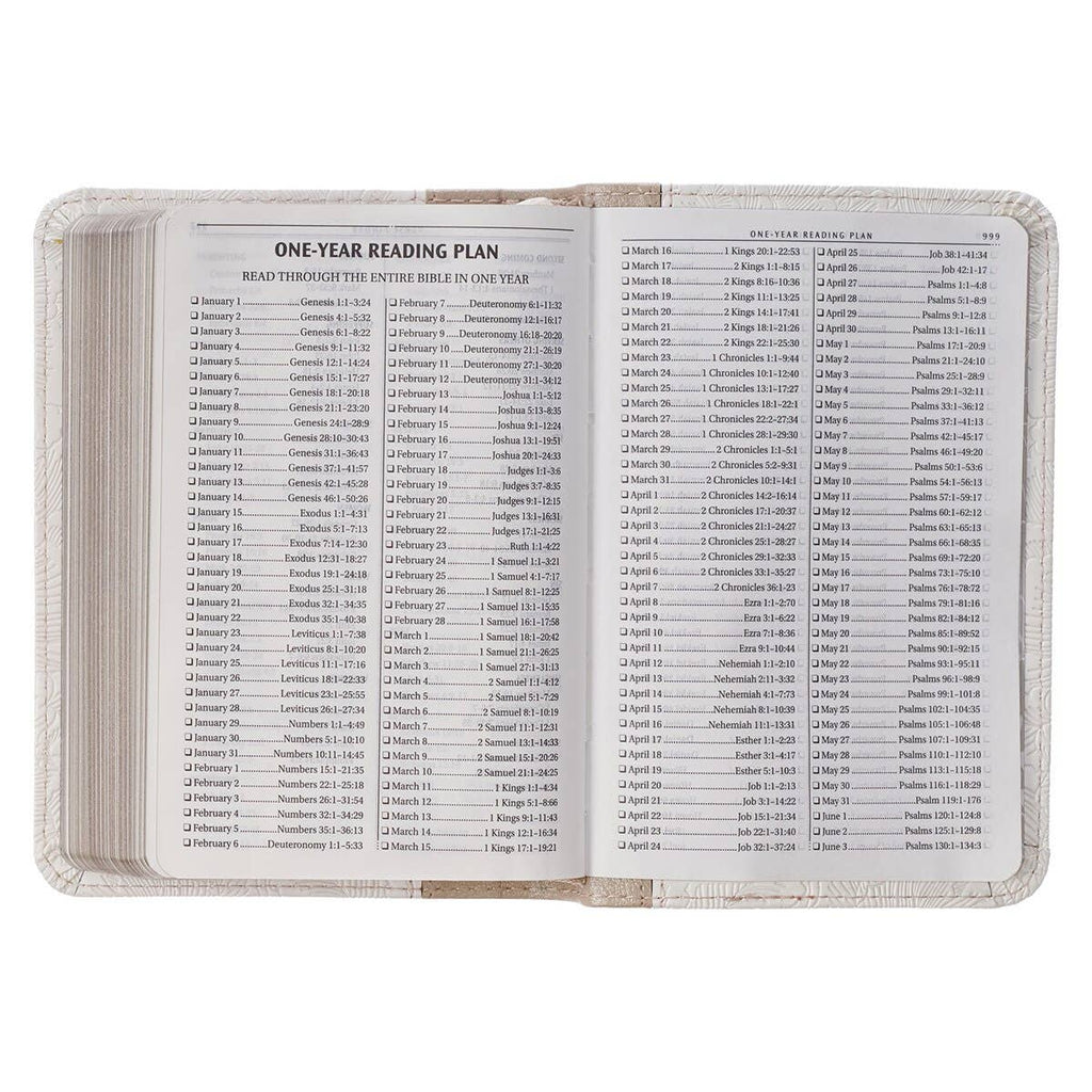 KJV Bible Mini Pocket Faux Leather, White