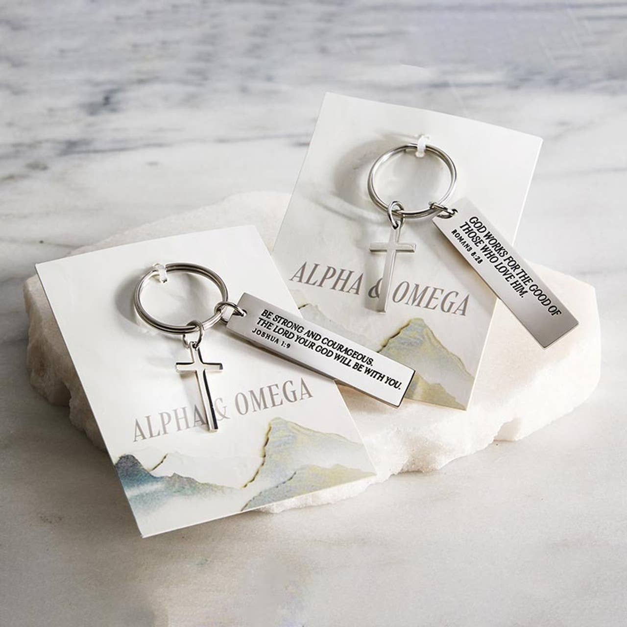 Alpha & Omega Keychain Display