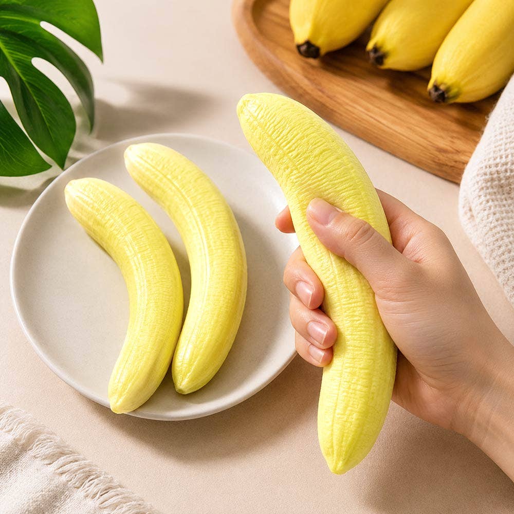 12PCS - Banana Shaped Squishy Stress Relief Toy