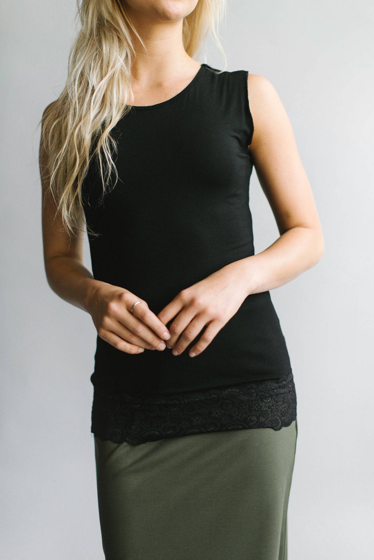 Modest Lace Trimmed Layering Tank Top FINAL SALE