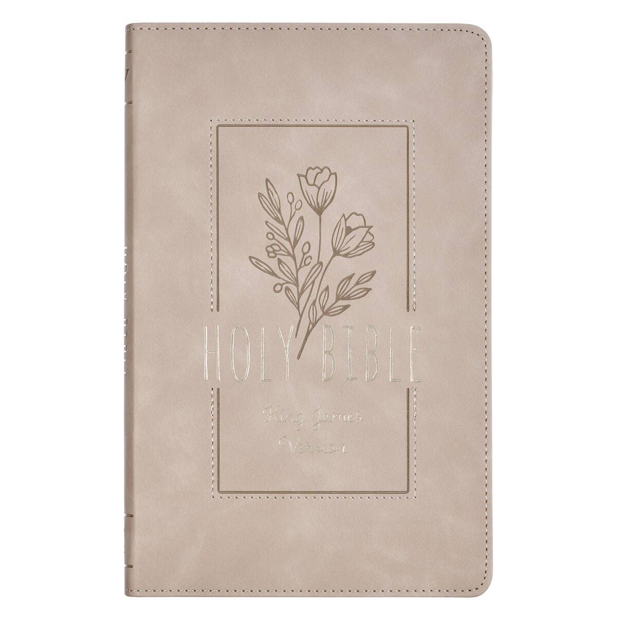 KJV Bible Gift Edition Faux Leather Taupe