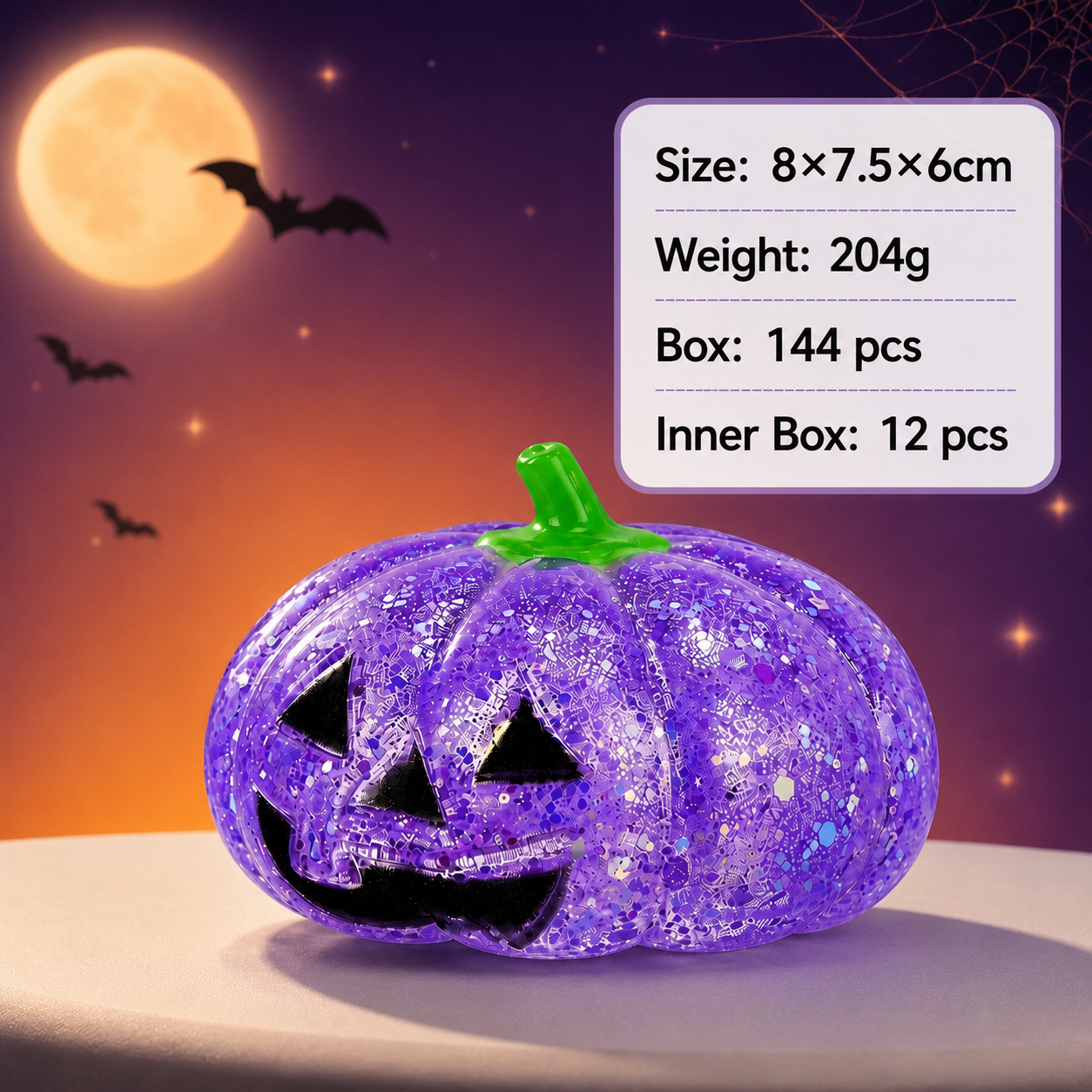 CWMM14280_PUMPKIN SQUISHY STRESS RELIEF FIDGET TOY