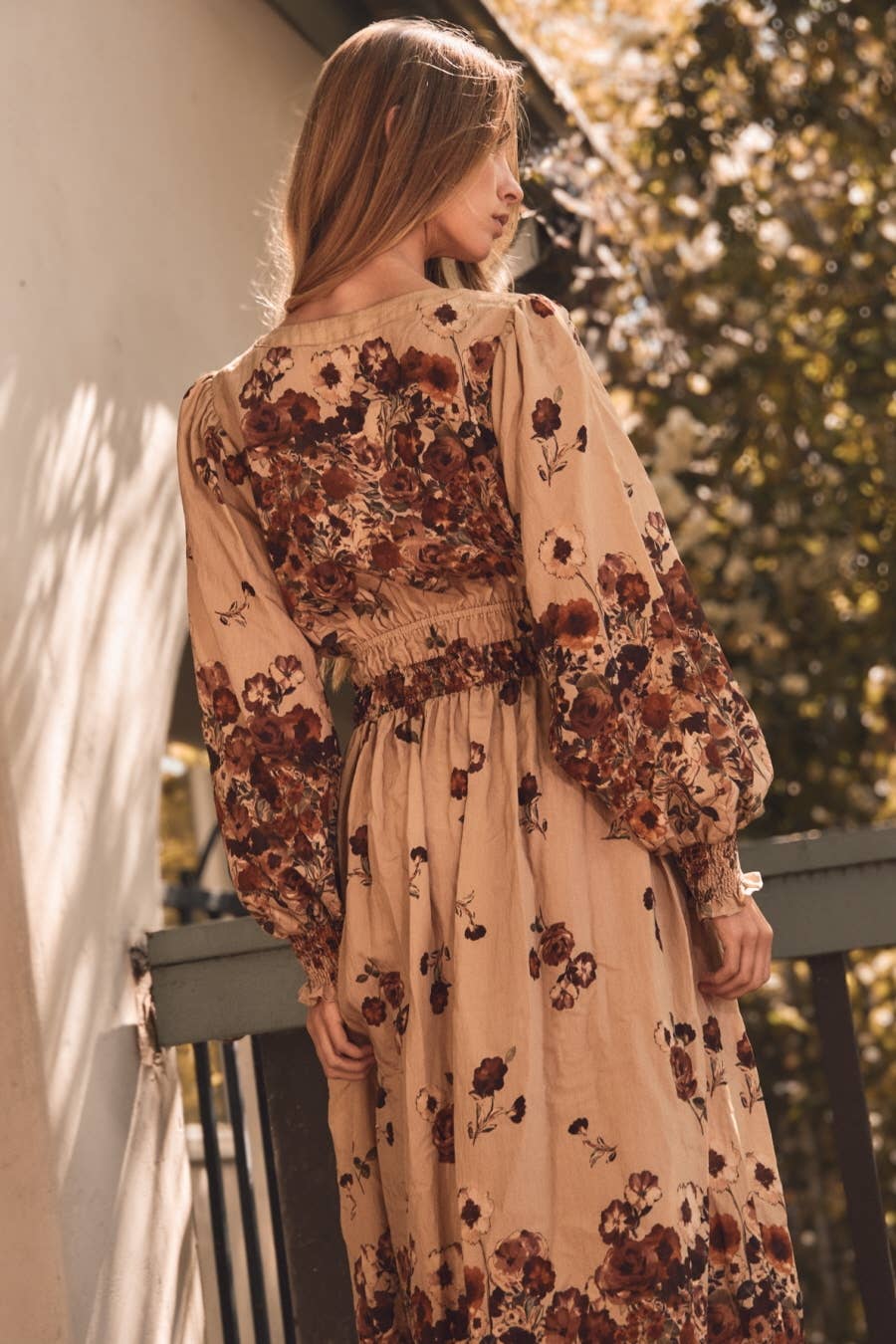 Plus Floral Border Printed Midi Dress
