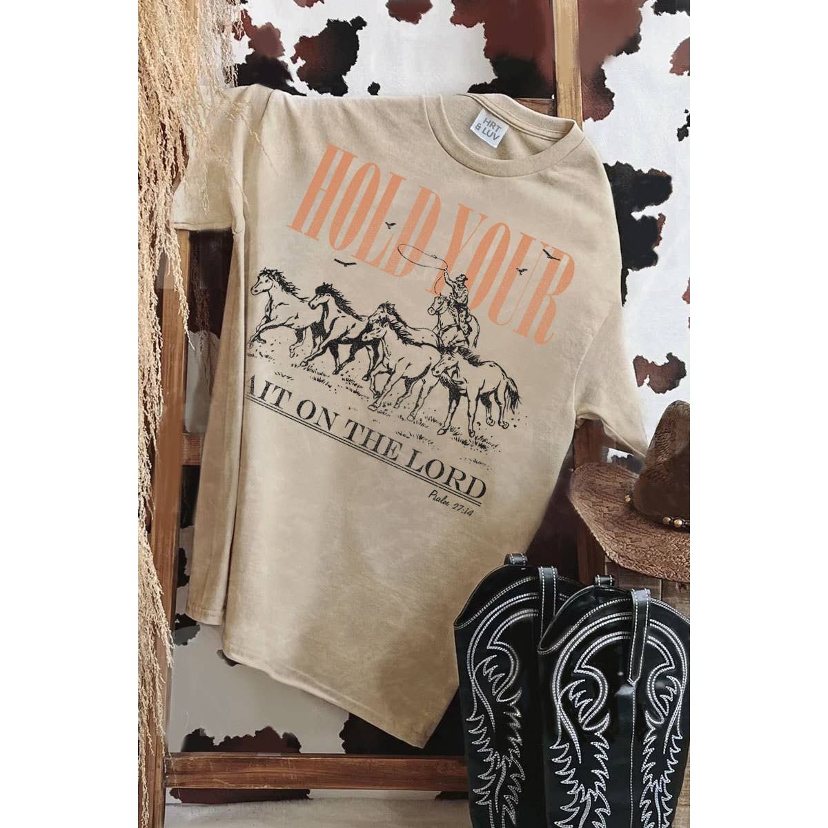 HOLD YOUR WAIT ON THE LORD MINERAL GRAPHIC TEE