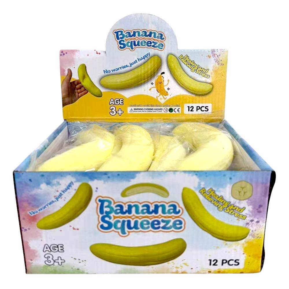 12PCS - Banana Shaped Squishy Stress Relief Toy