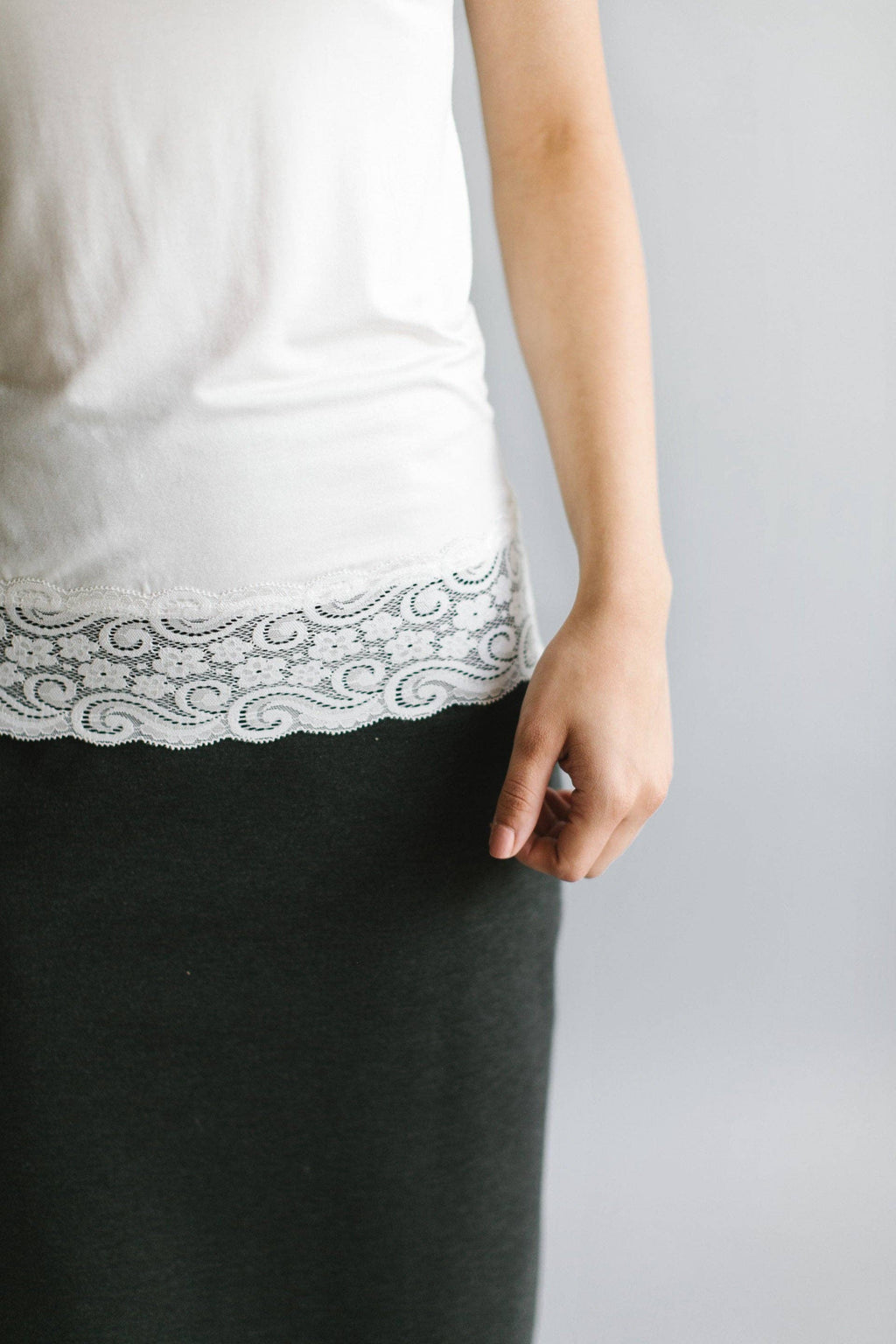 Modest Lace Trimmed Layering Tank Top FINAL SALE