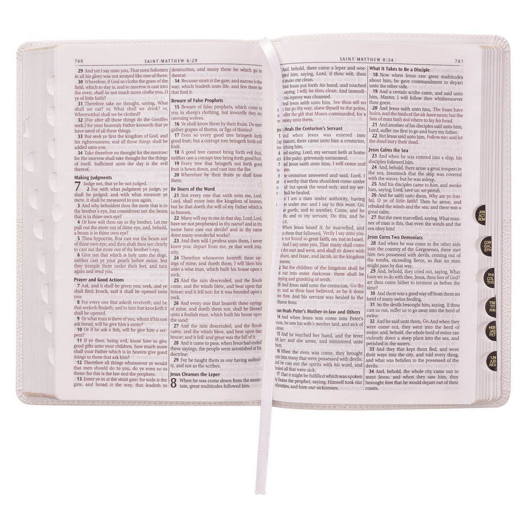 KJV Bible Deluxe Gift Faux Leather, White