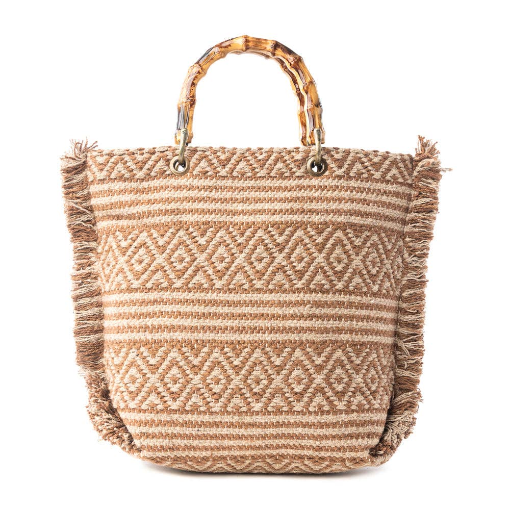 Mesa Pioneer Hand Embroidered Tote Bag in Amber Grain