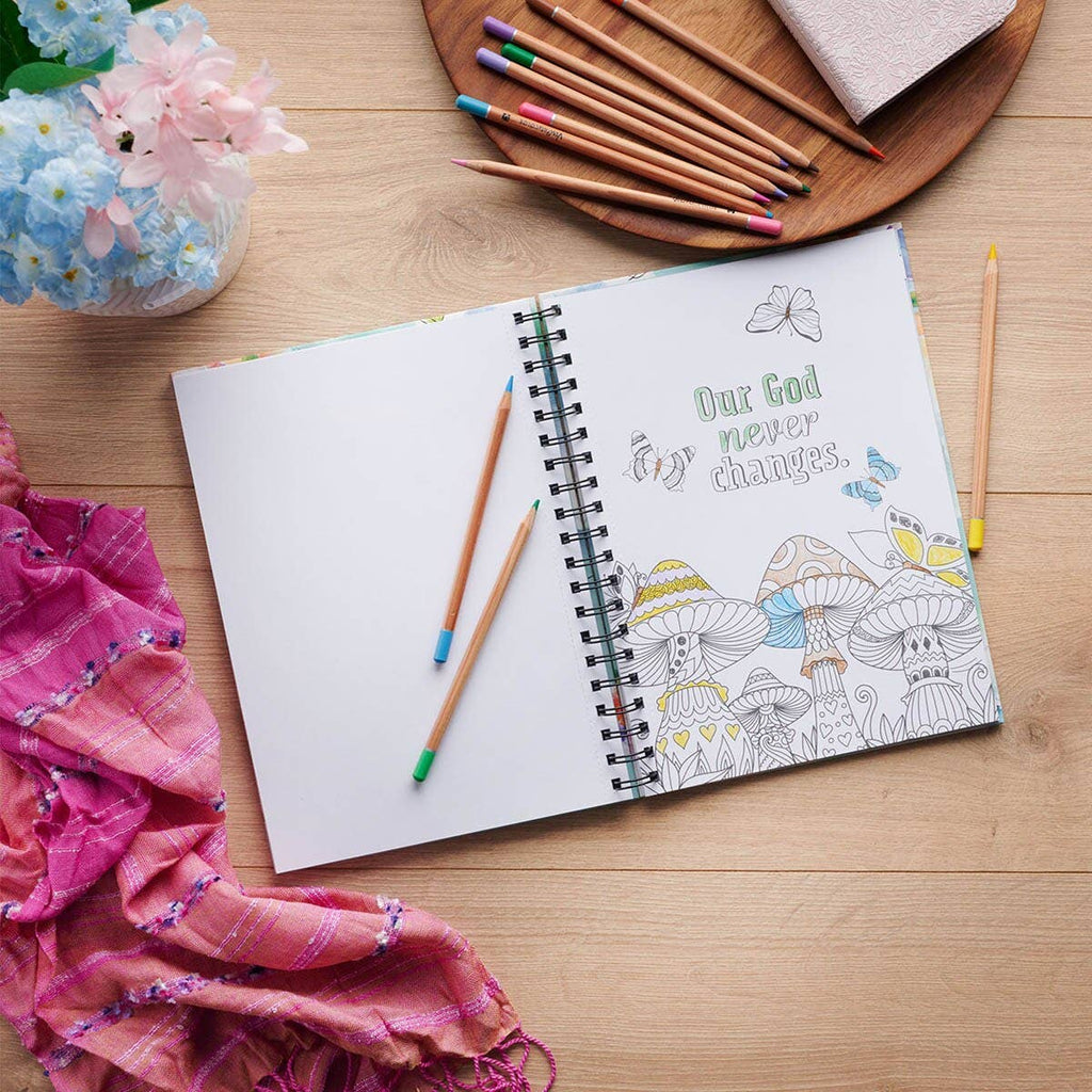 Coloring Book Spiral Prayers & Praises for Girls