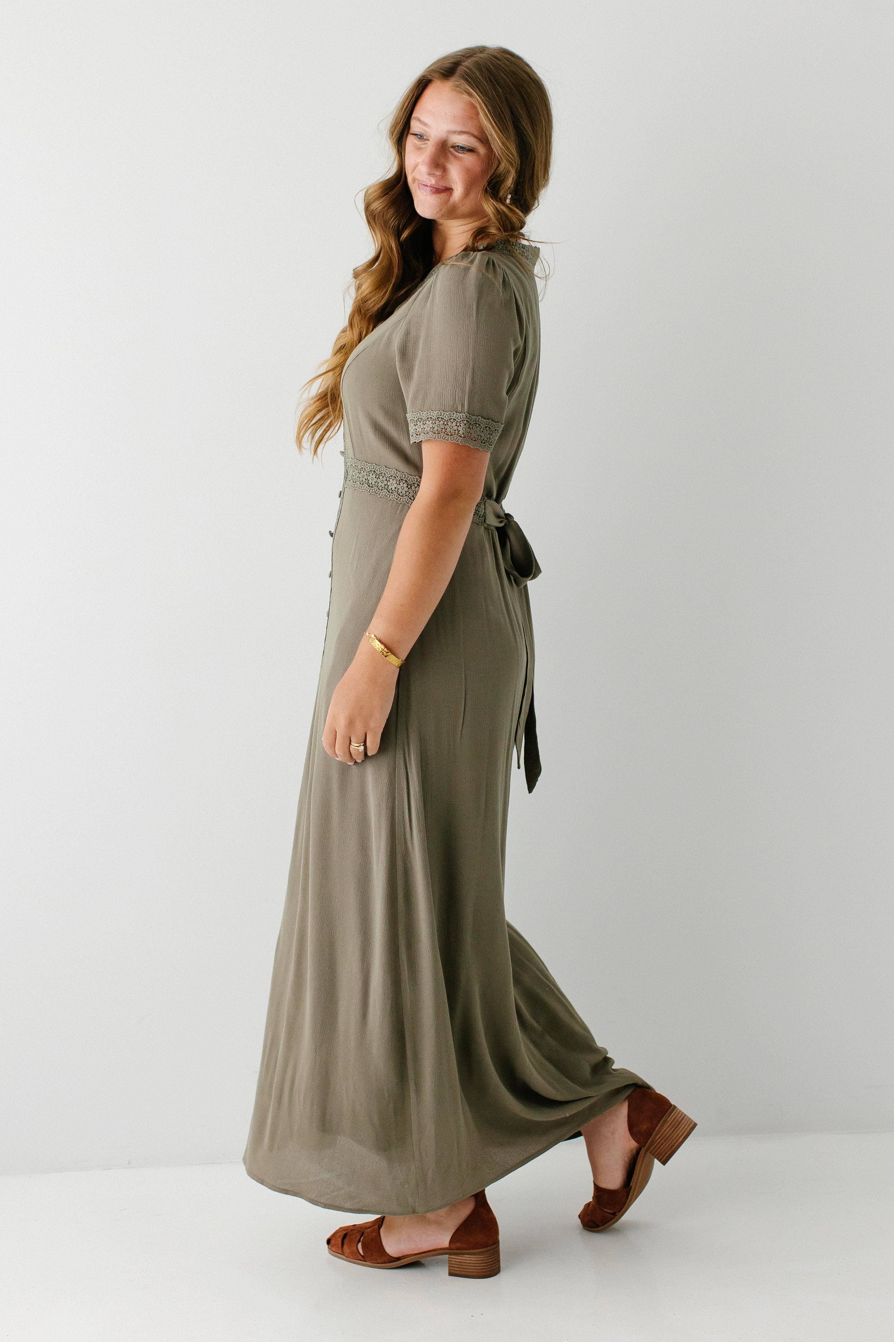 Marigold Lace Detail Maxi Dress