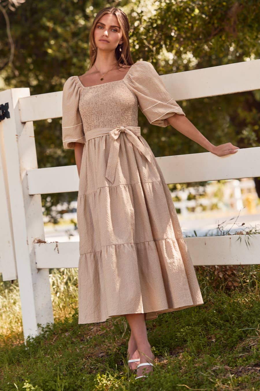Plus Textured Midi Dress