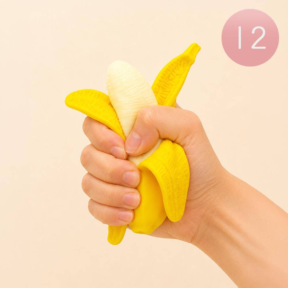 12PCS - Banana Peel Squeeze Squishy Stress Relief Toy