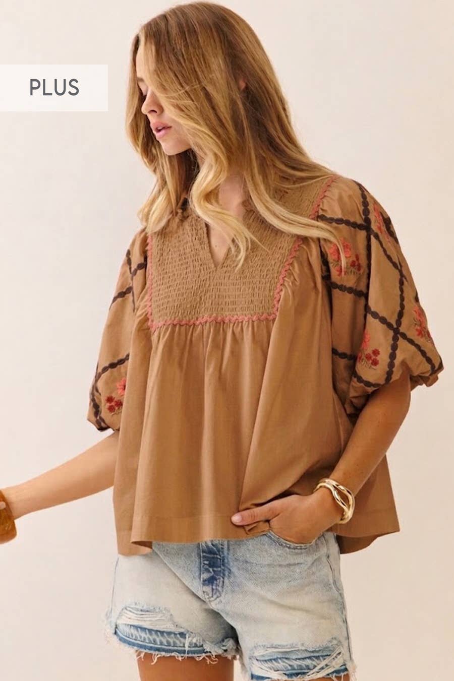 Plus Cotton Poplin Top