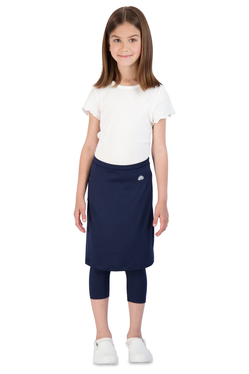 Snoga Girl’s Modest Fit Skirted Leggings - Navy