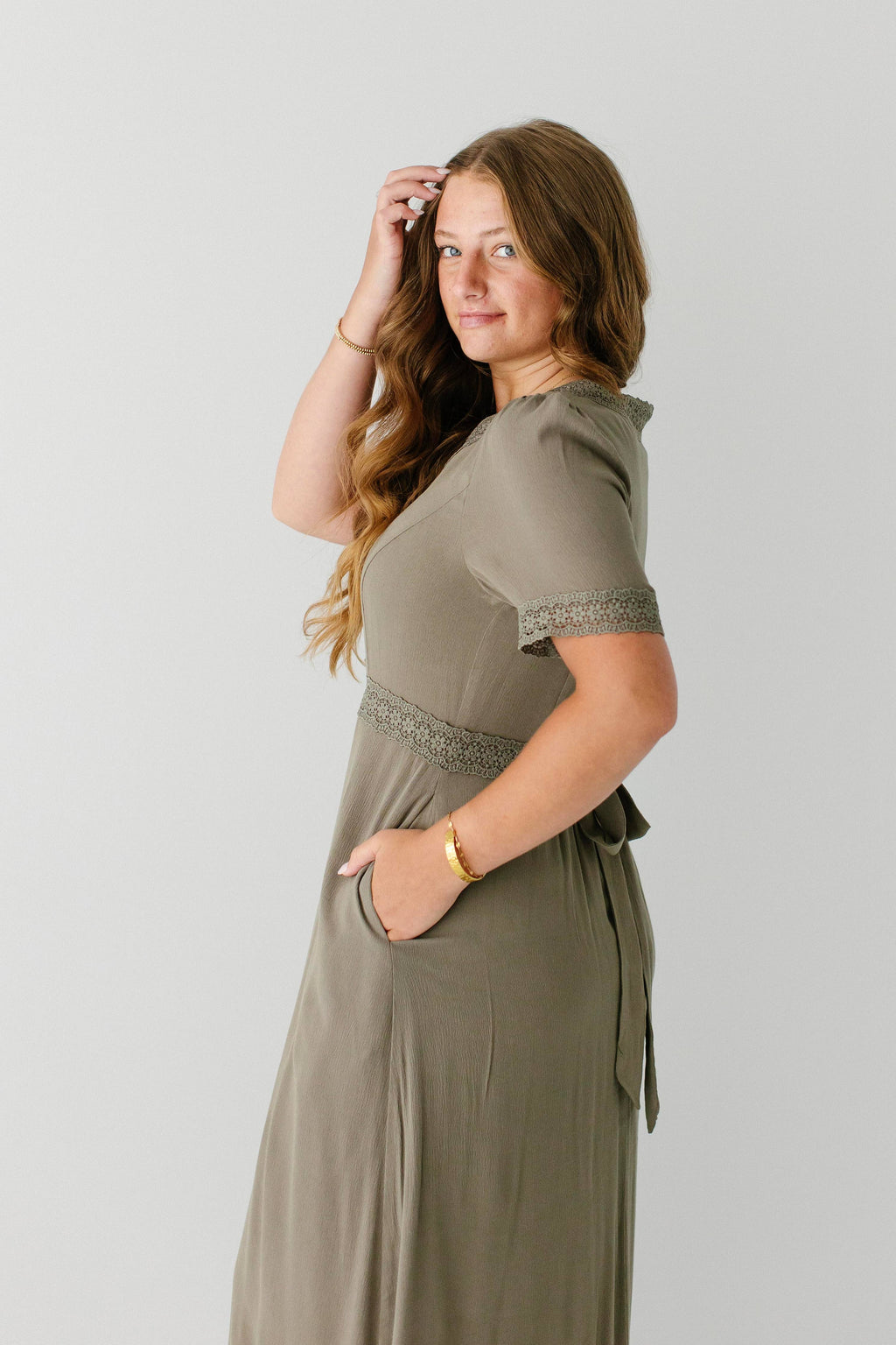 Marigold Lace Detail Maxi Dress