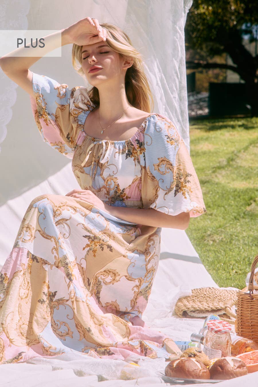 Plus Printed Maxi Dress