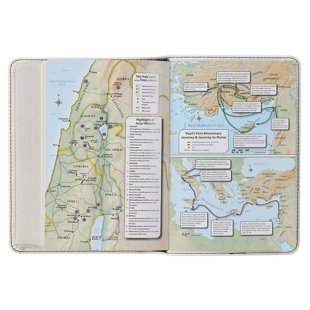 KJV Bible Compact LP Faux Leather, White