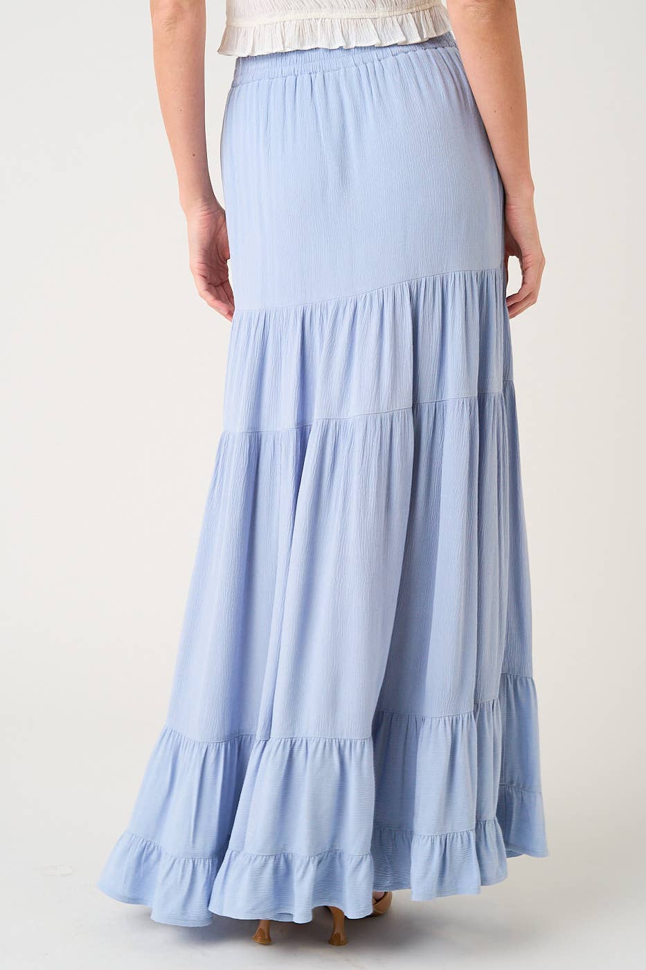Light Blue Tiered Flowy Skirt