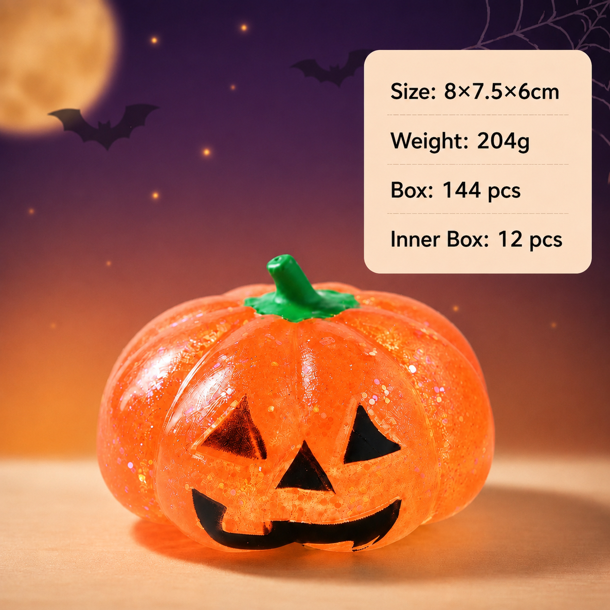 CWMM14280_PUMPKIN SQUISHY STRESS RELIEF FIDGET TOY