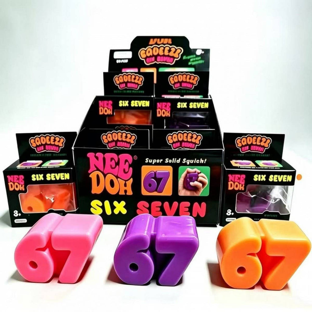 CWMM14330-67 NUMBER SQUISHY STRESS RELIEF FIDGET TOY