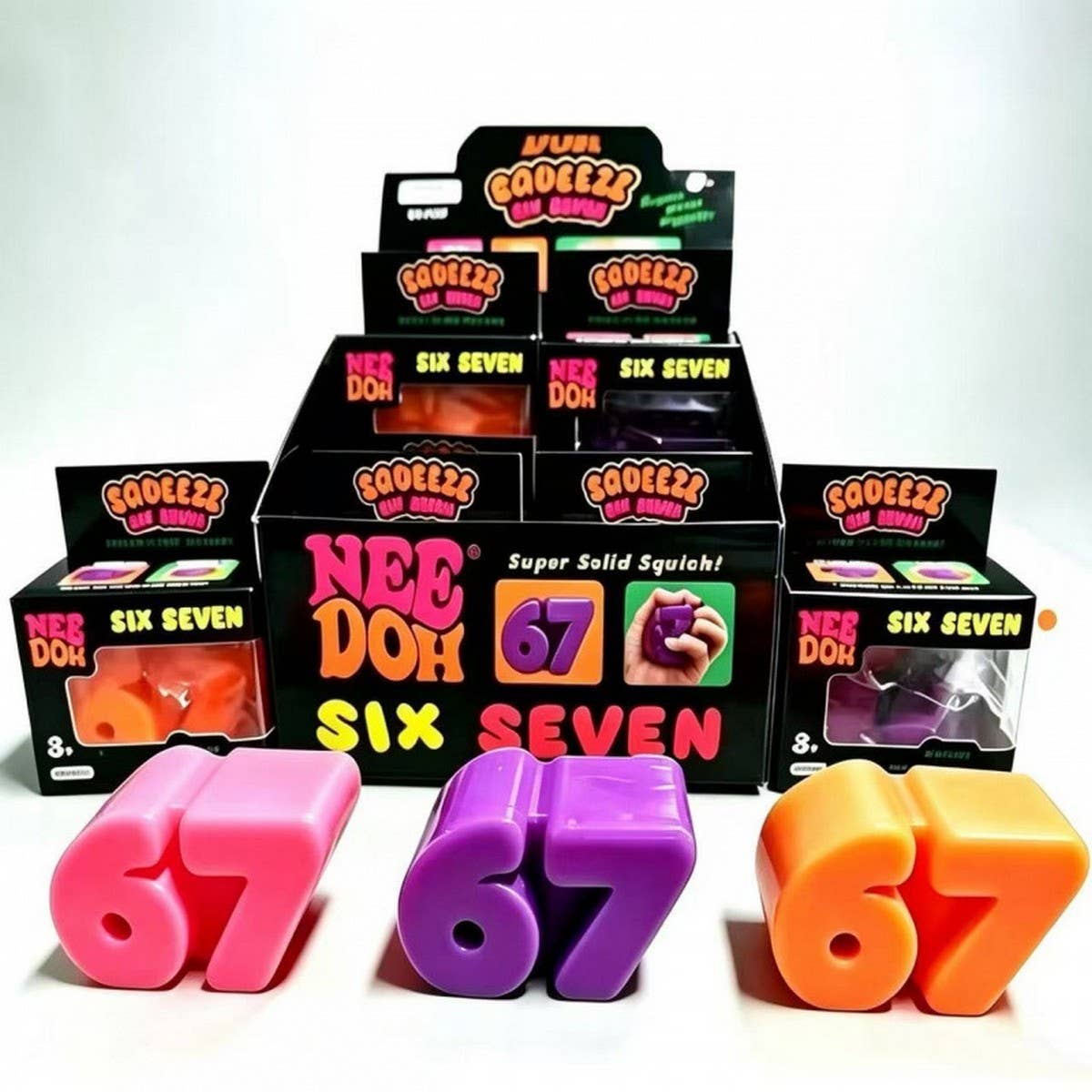 CWMM14330-67 NUMBER SQUISHY STRESS RELIEF FIDGET TOY