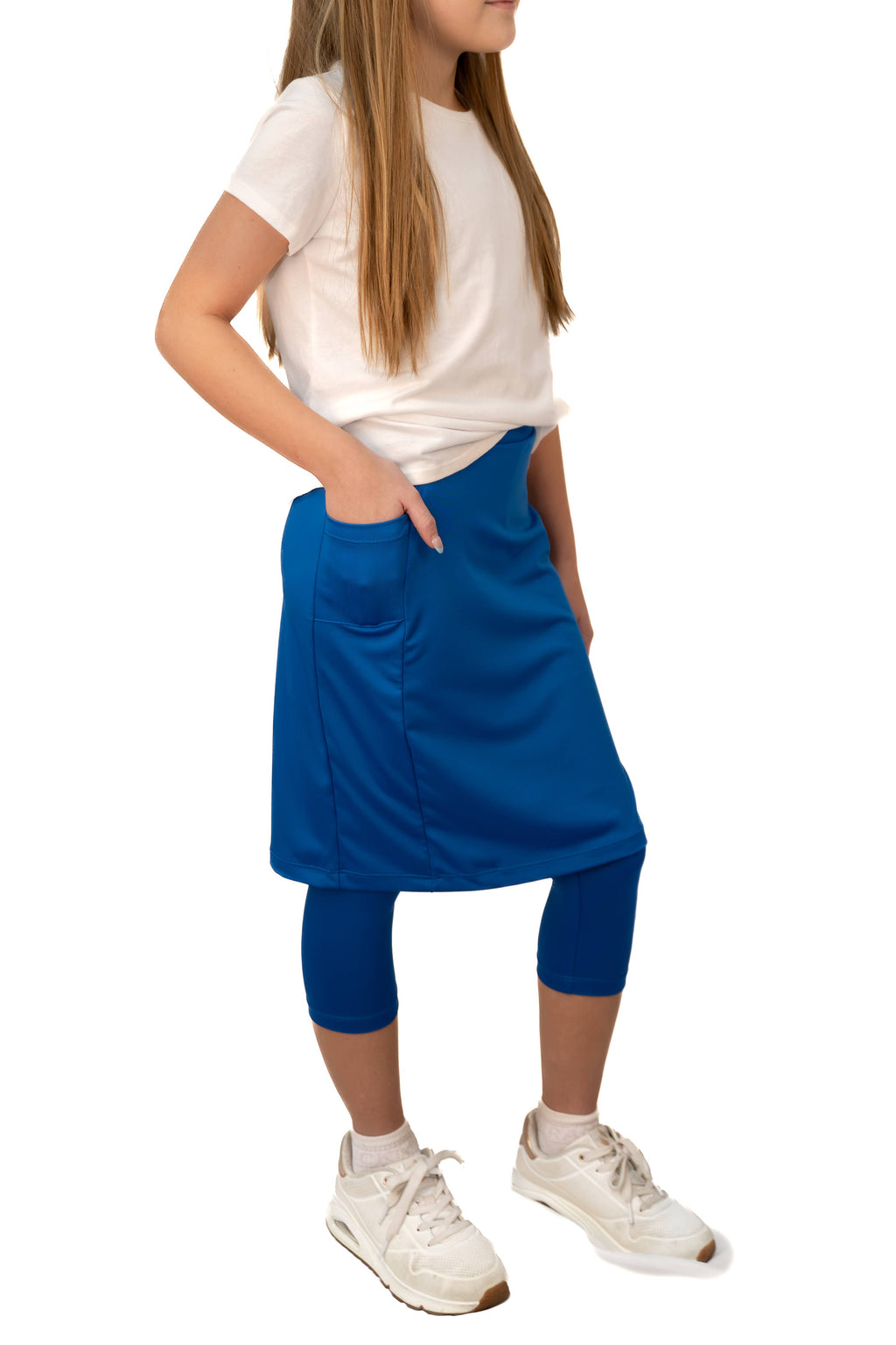 Snoga Girls Modest Fit Skirted Leggings - Iris Blue